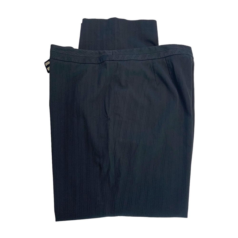 LANE BRYANT Black Pin Striped Flat Front Trousers Sz 20